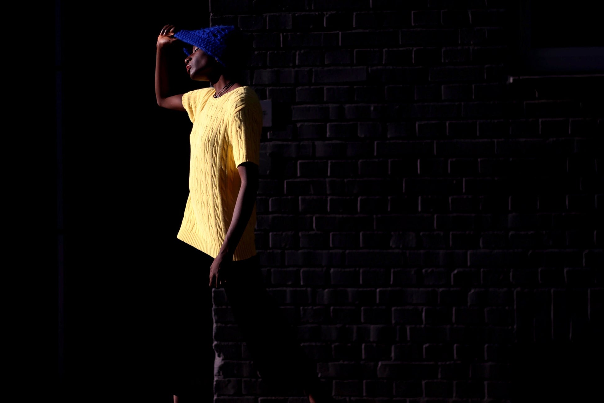 Vintage crew neck yellow knit| 90s short sleeved minimalist winter sweater
