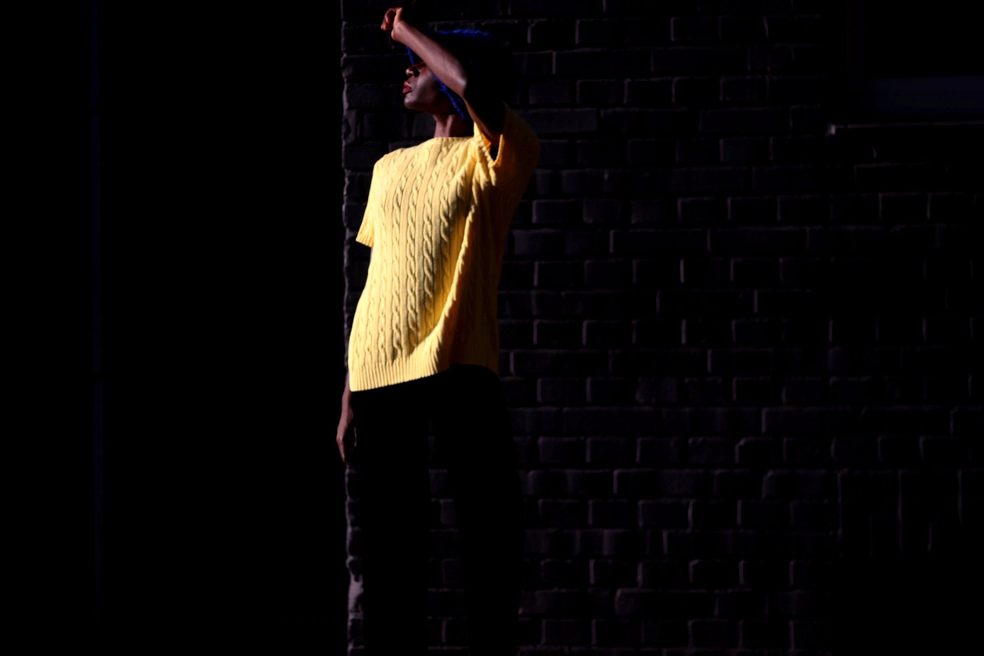 Vintage crew neck yellow knit| 90s short sleeved minimalist winter sweater
