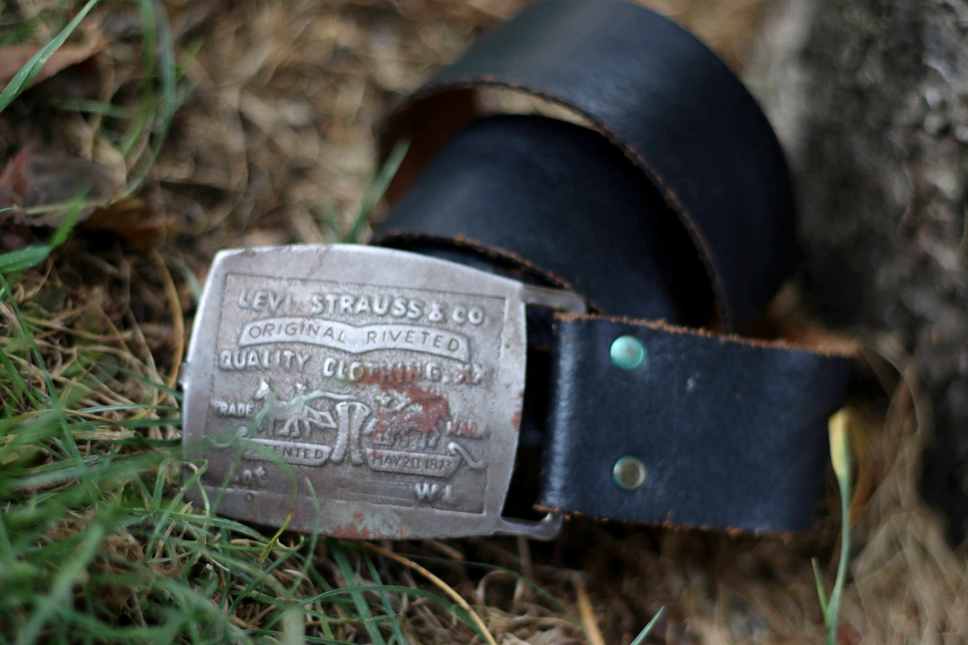 70s Levi's Strauss Belt | Americana inspired Leather Black Belt| Western Cowgirl belt with brass buckle