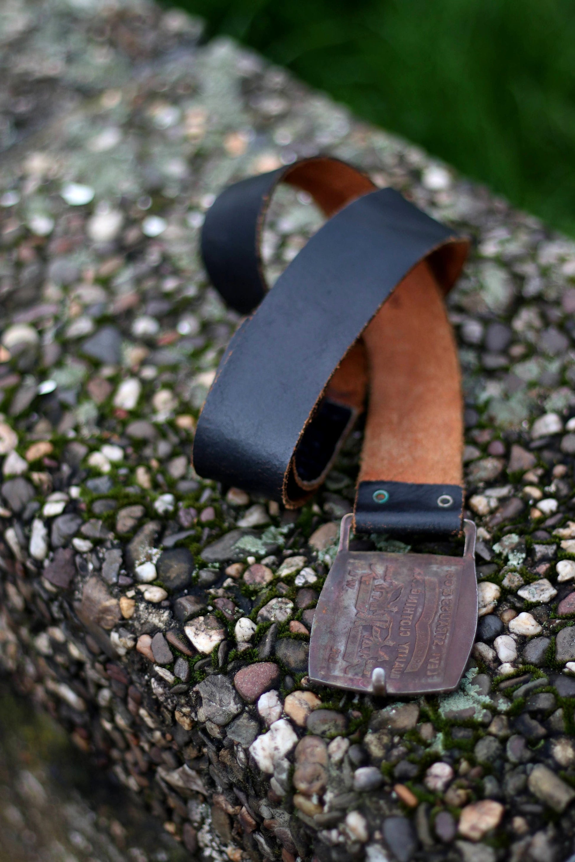 70s Levi's Strauss Belt | Americana inspired Leather Black Belt| Western Cowgirl belt with brass buckle