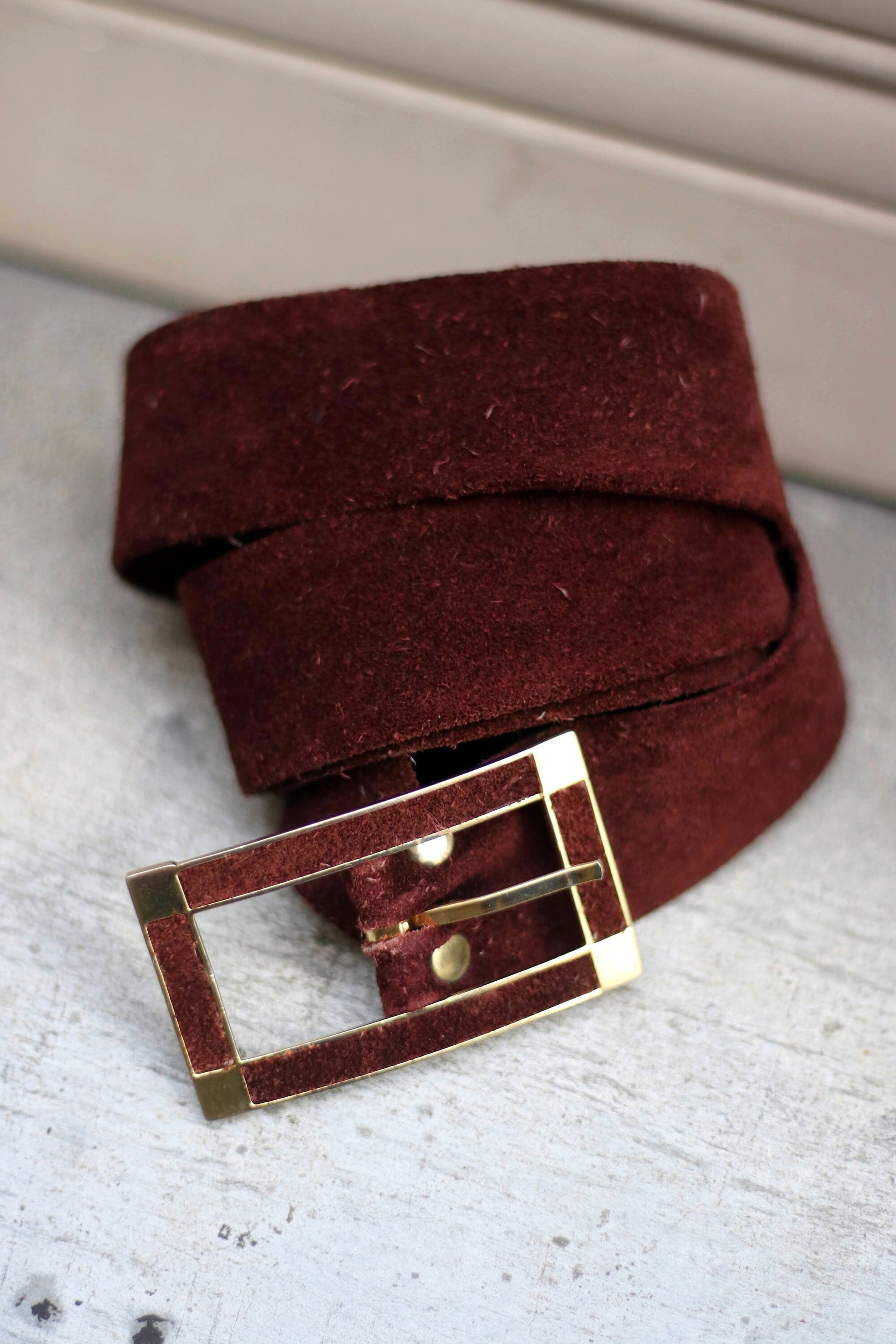 90s Brown Suede Belt | Minimalist everyday capsule wardrobe belt| Vintage Classic Elegant belt with statement buckle