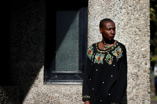 80s V.J Woman Sweater| Vintage black embellished Sweater Dress| Oversized winter knit statement bejewelled details