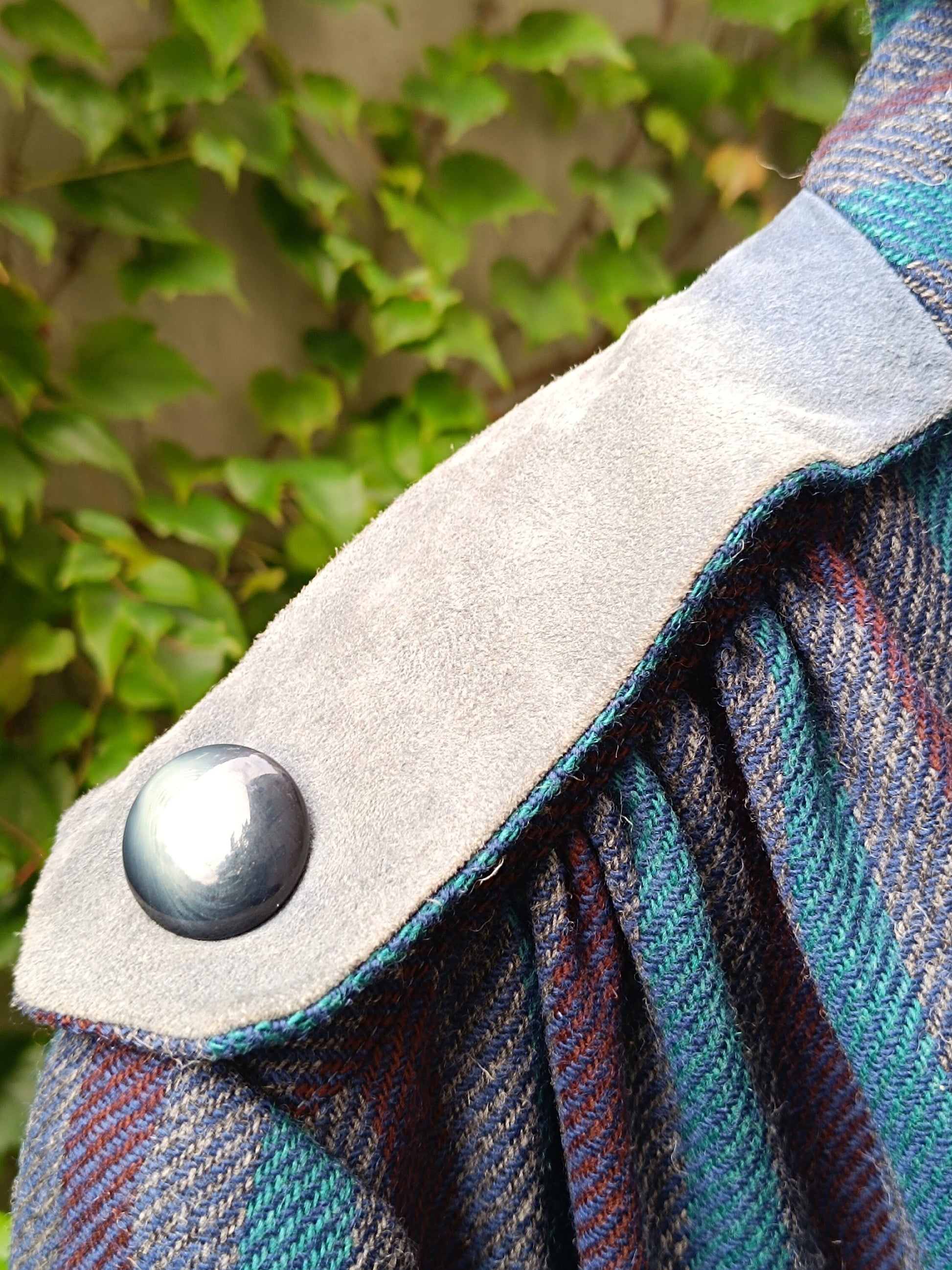 70s Gianni Baldini Winter Coat | Vintage Blue Checkered long jacket| Elegant retro plaid coat| Women's tartan coat