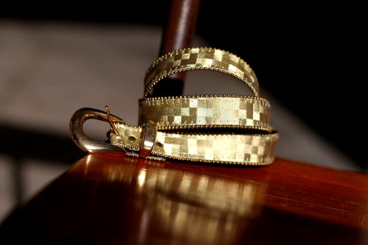 Vintage Leather Belt in Silver| 80s metallic belt with statement buckle