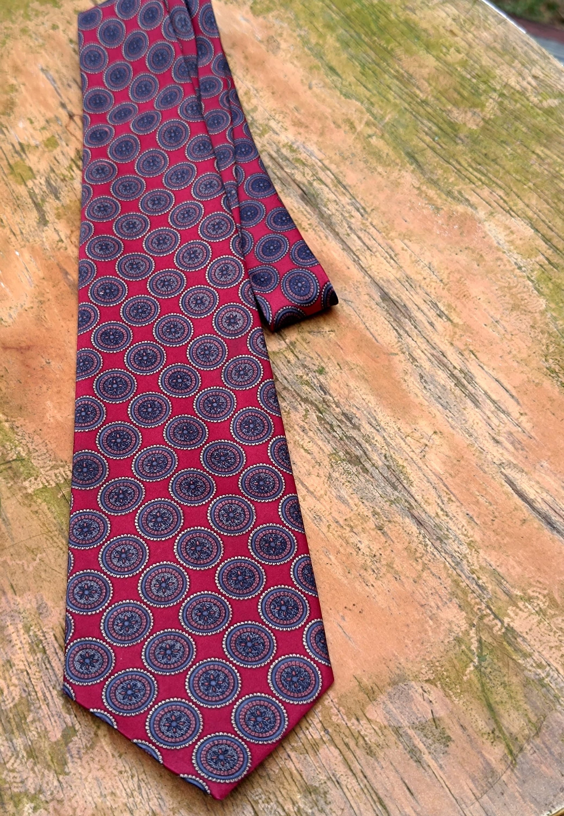 90s Daniel Hechtner Paris tie Paris Silk Tie | Paisley Print Blue tie