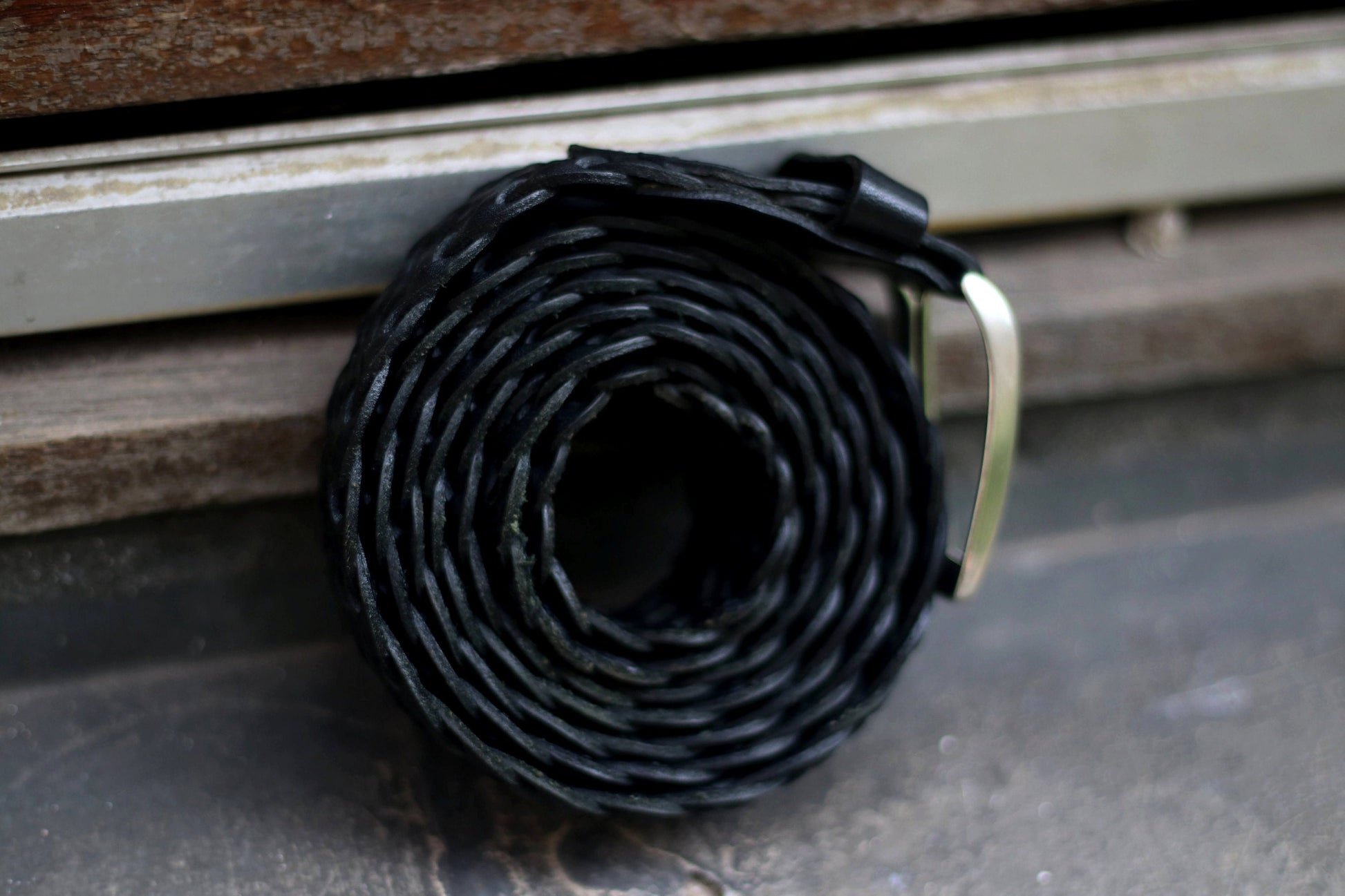 90s Black Woven Leather Belt | Vintage Bohemian Designer belt | Minimalist capsule collection belt| Schuchard & friese belt