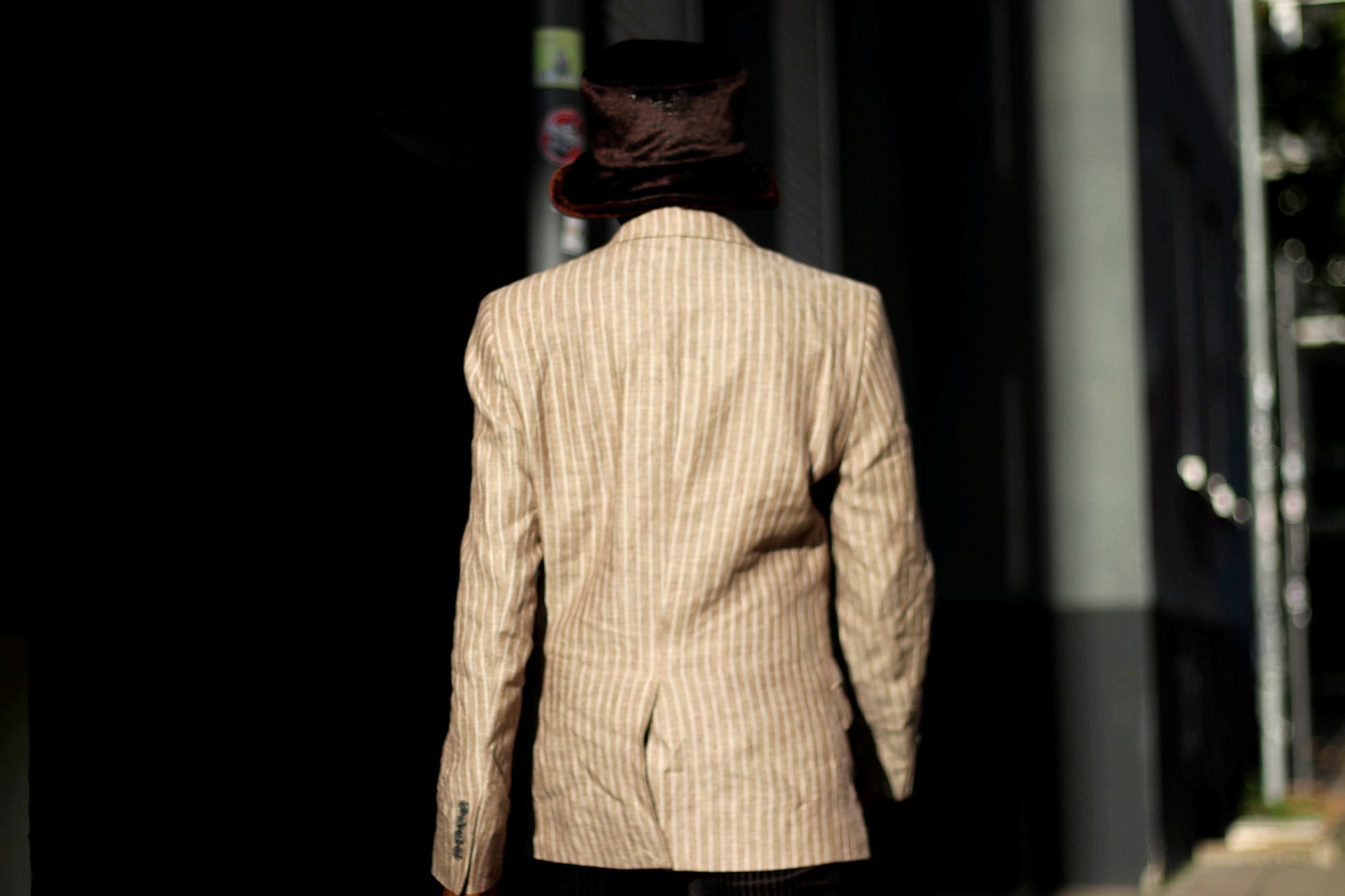 90s linen blazer| Vintage pinstriped workwear jacket| Minimalist Grey Suit jacket