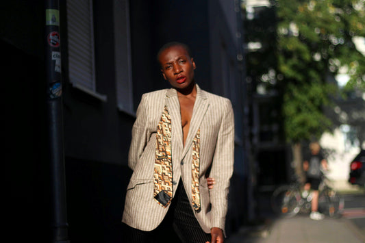 90s linen blazer| Vintage pinstriped workwear jacket| Minimalist Grey Suit jacket