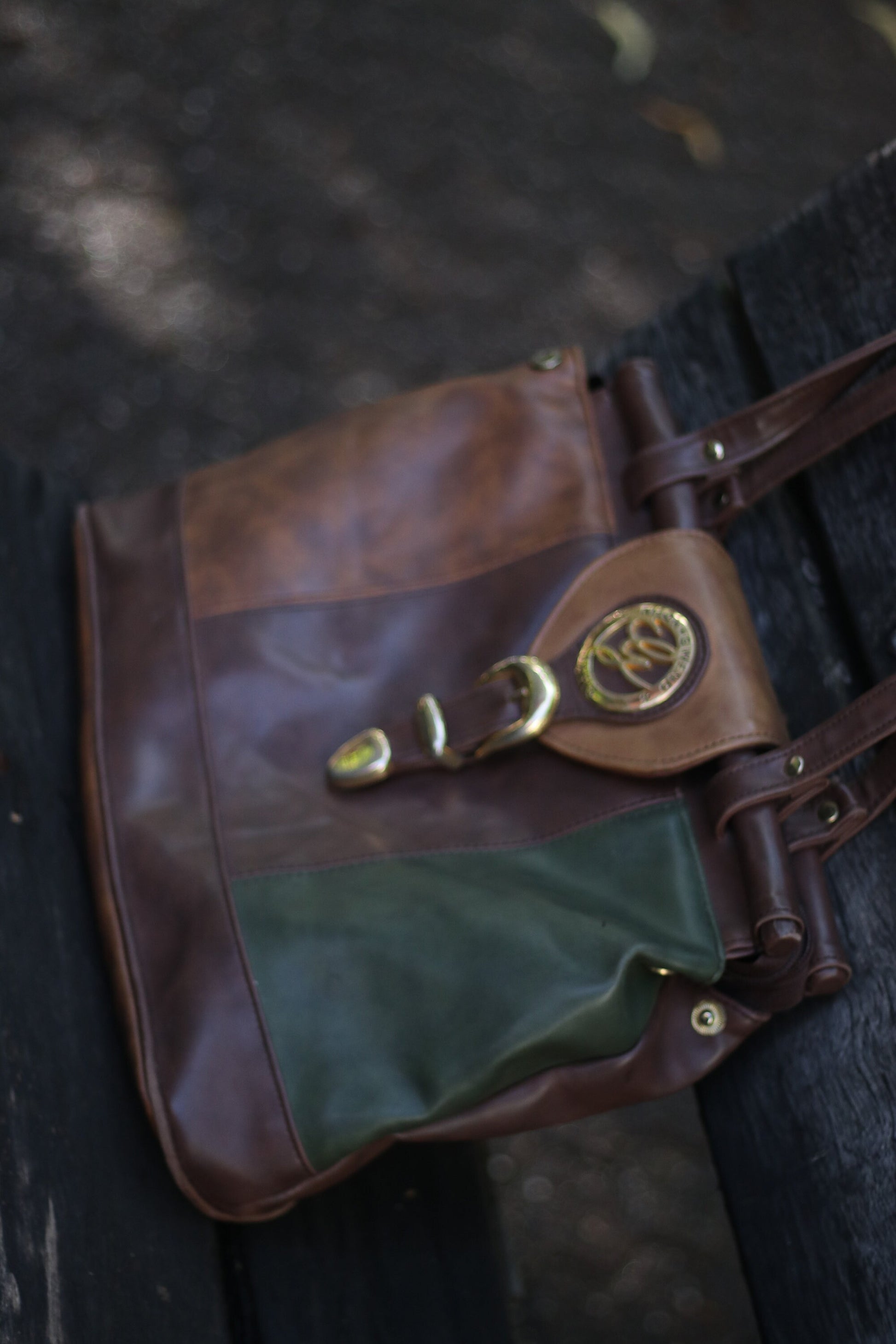 Vintage Mick Gwend Paris bag| 90s Oversized Tote| Faux Leather Brown Big Shoulder Bag