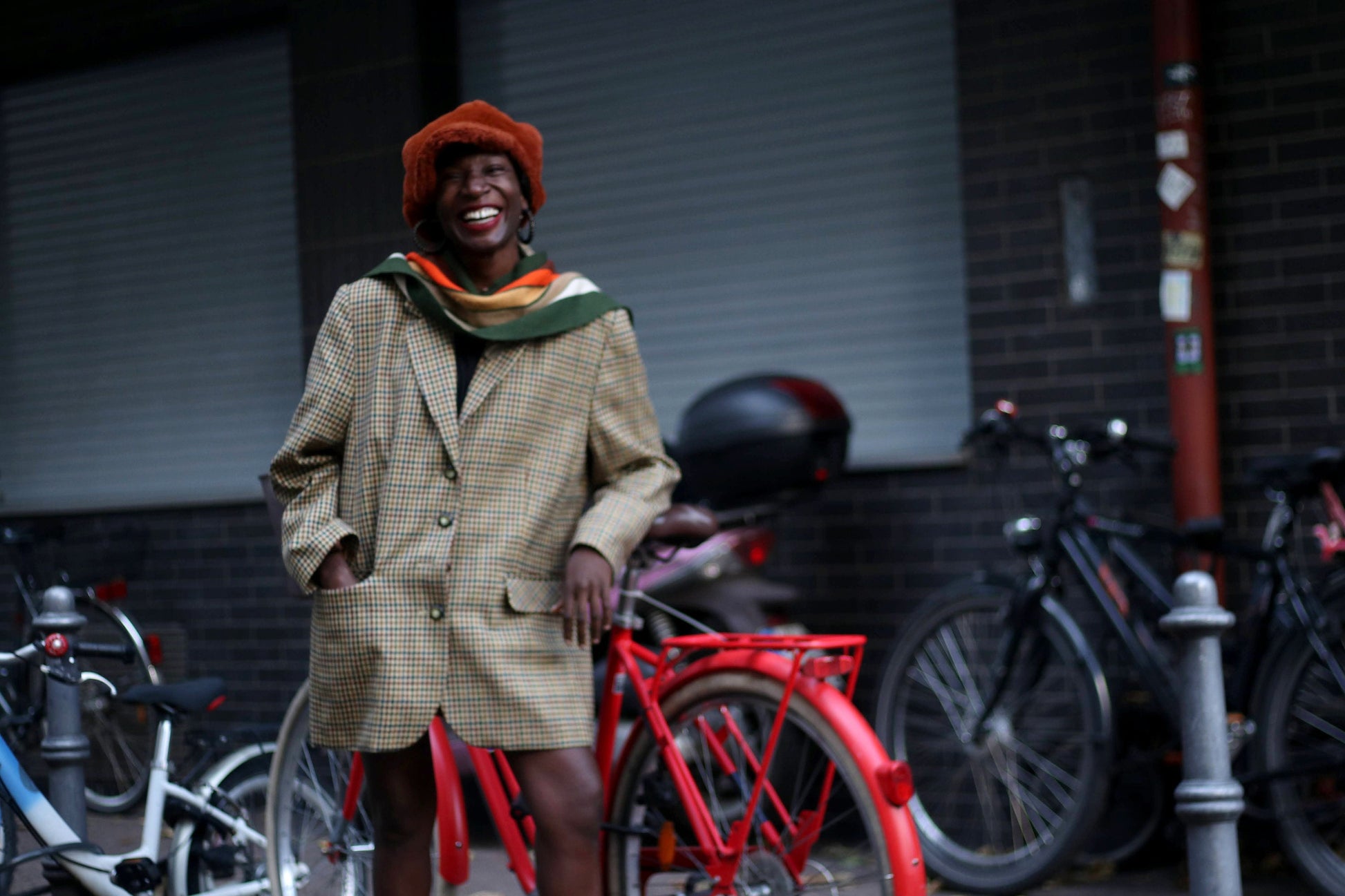 Y2K striped scarf| Vintage multicolored winter scarf| retro green, orange and brown winter scarf