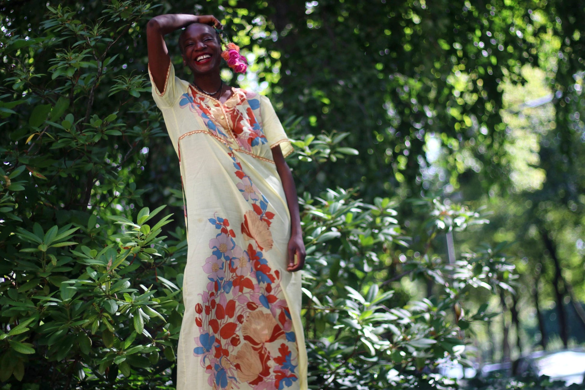 70s Yellow Maxi Dress| Vintage Bohemian Summer floral print dress| Romantic sheer dress with feminine details.