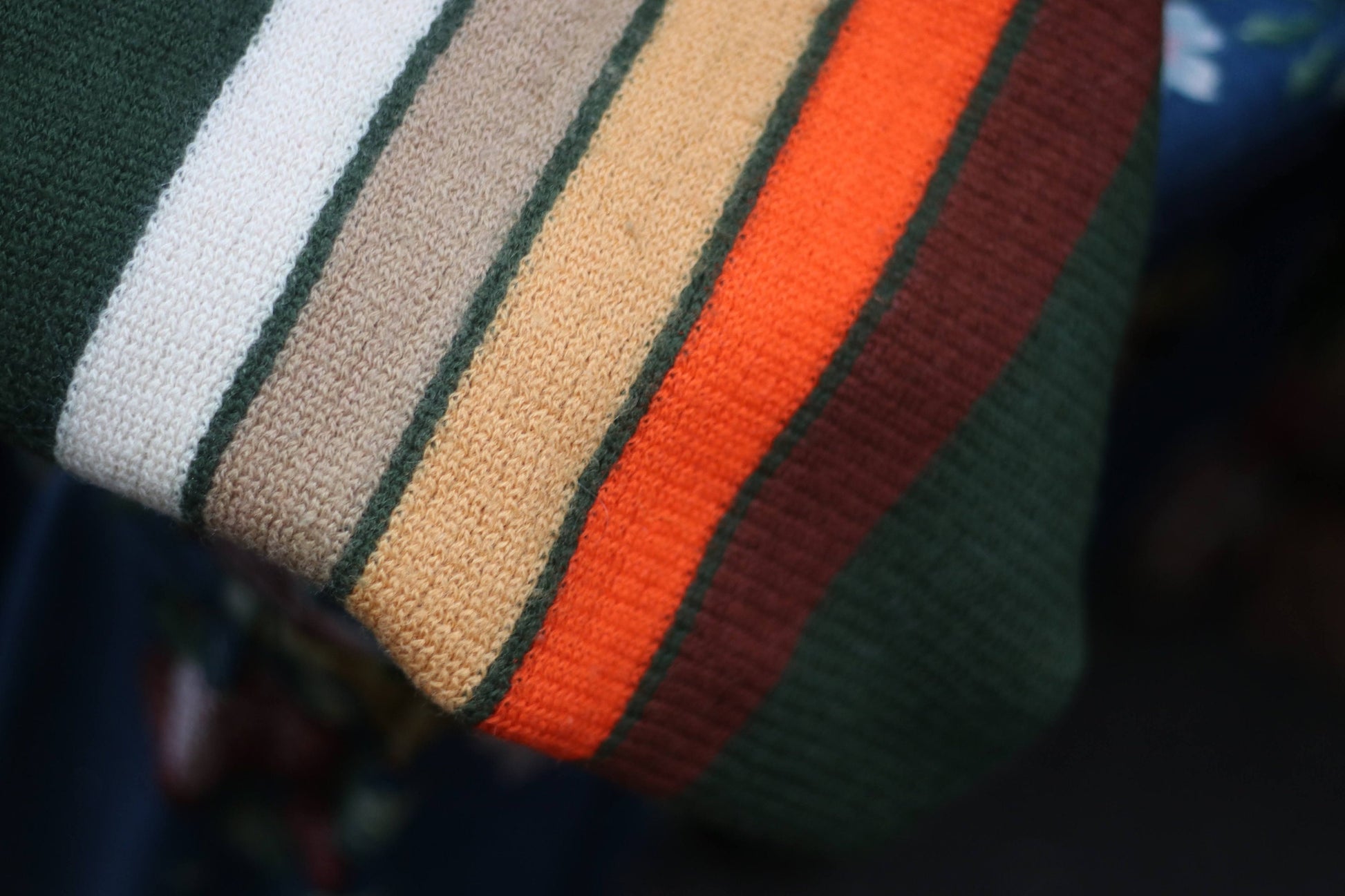 Y2K striped scarf| Vintage multicolored winter scarf| retro green, orange and brown winter scarf