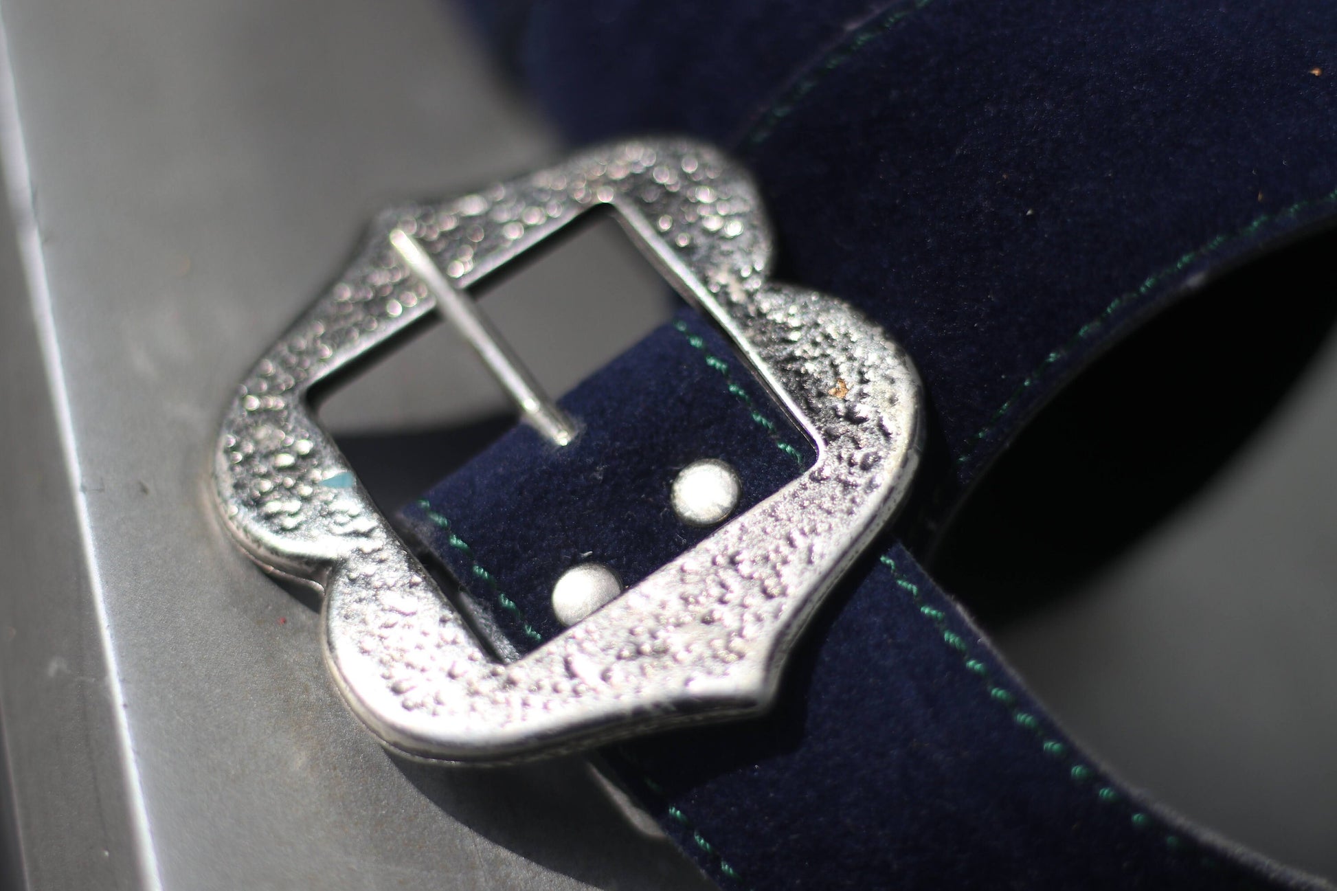 80s Folk-Inspired Belt | Vintage duck motif blue maximalism belt| Quirky farm animal accessory