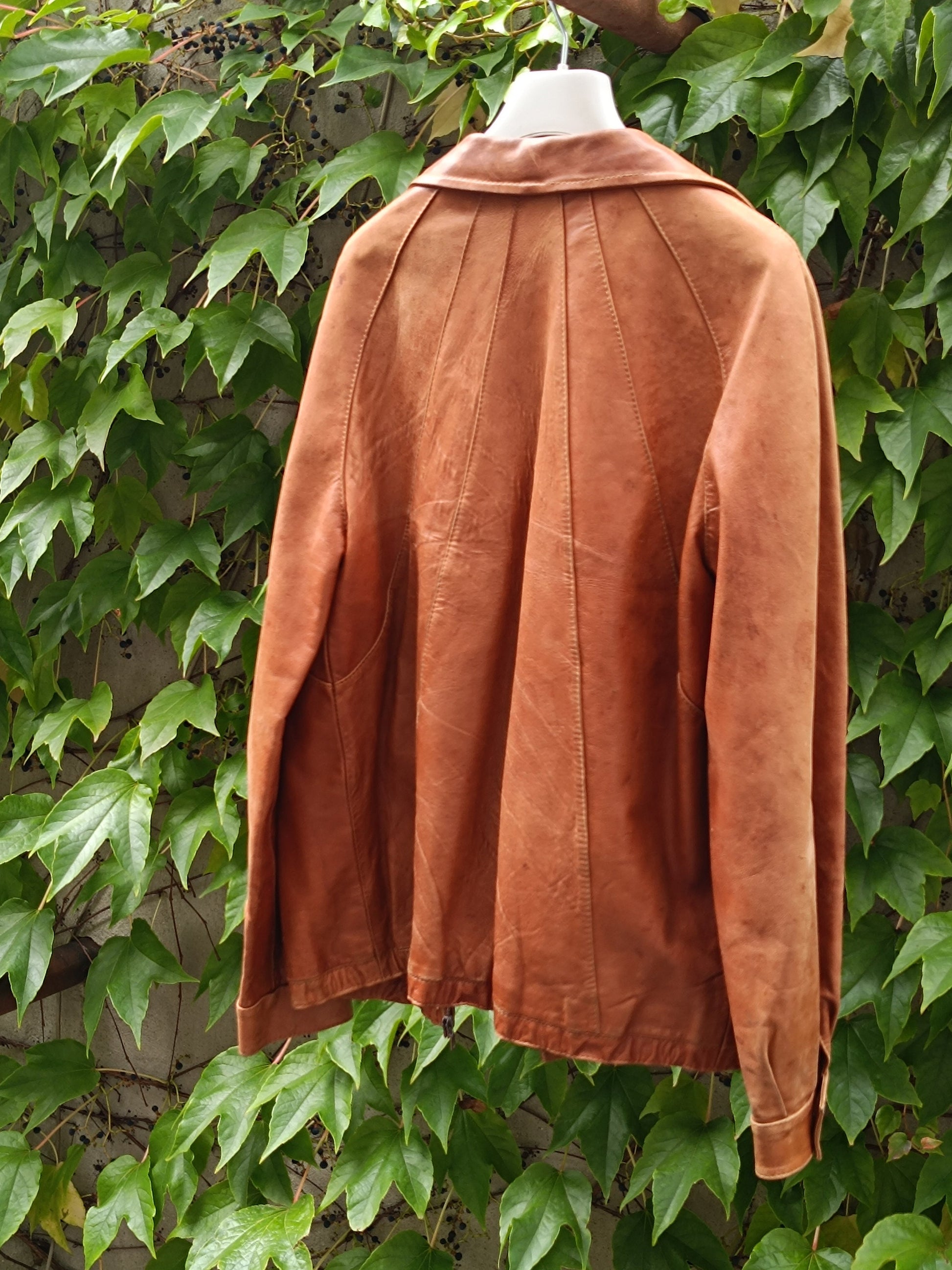 90s Leather Jacket| Vintage Minimalist Brown leather Design| Timeless Chic Leather coat