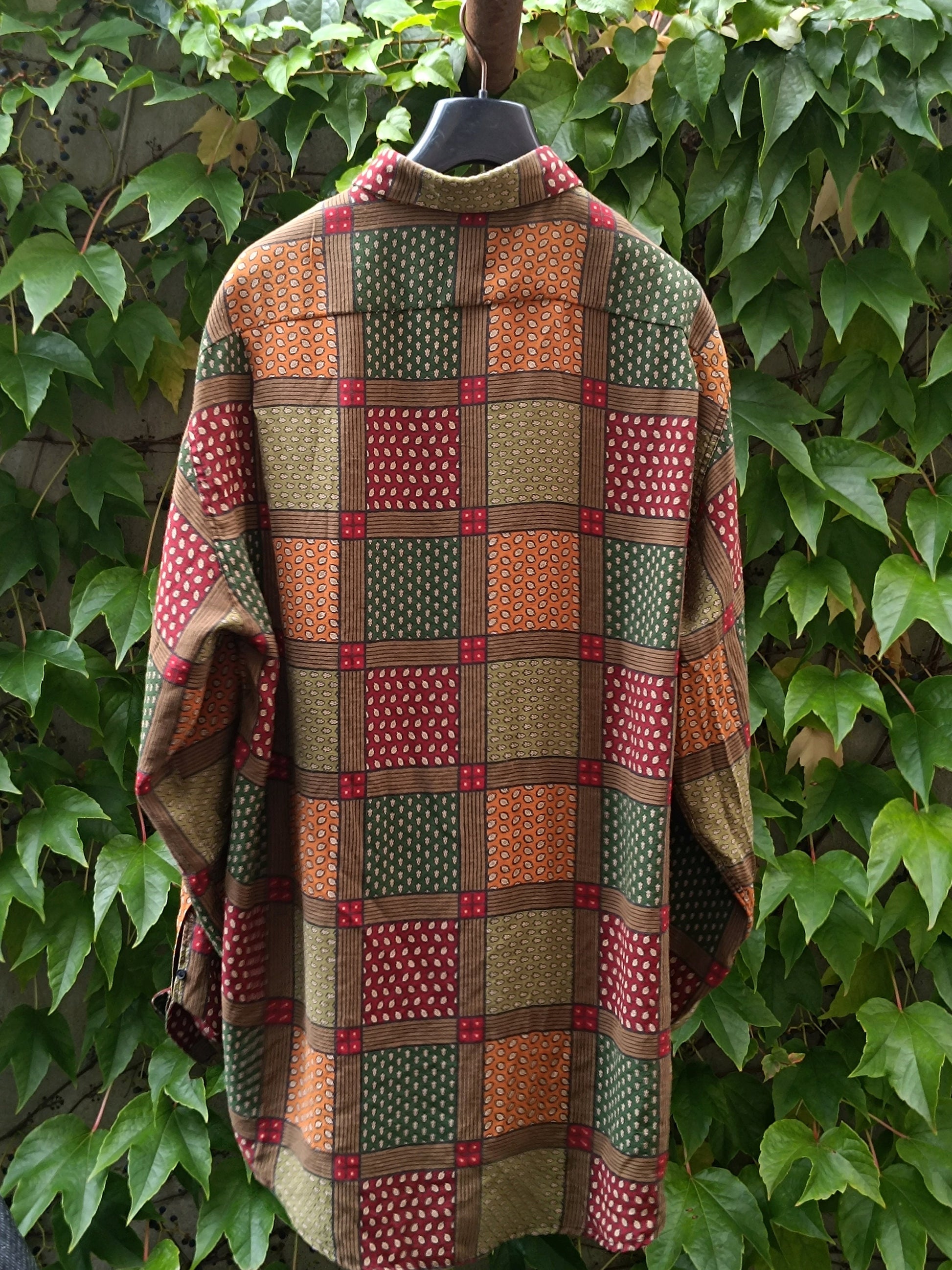 80s Soleiado Patchwork Shirt| Vintage unisex crazy patterned shirt| Hippy inspired brown blouse