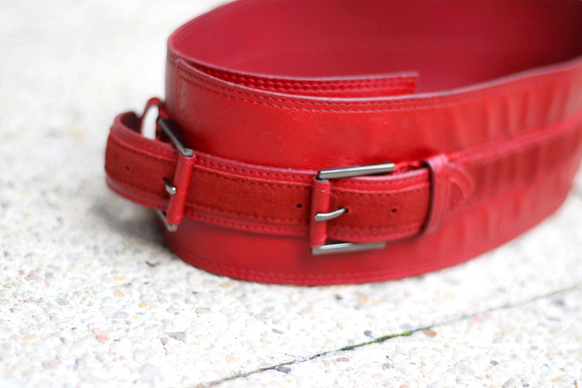 y2k Mexx Belt| Vintage Red Leather belt| Minimalist Capsule Wardrobe Belt