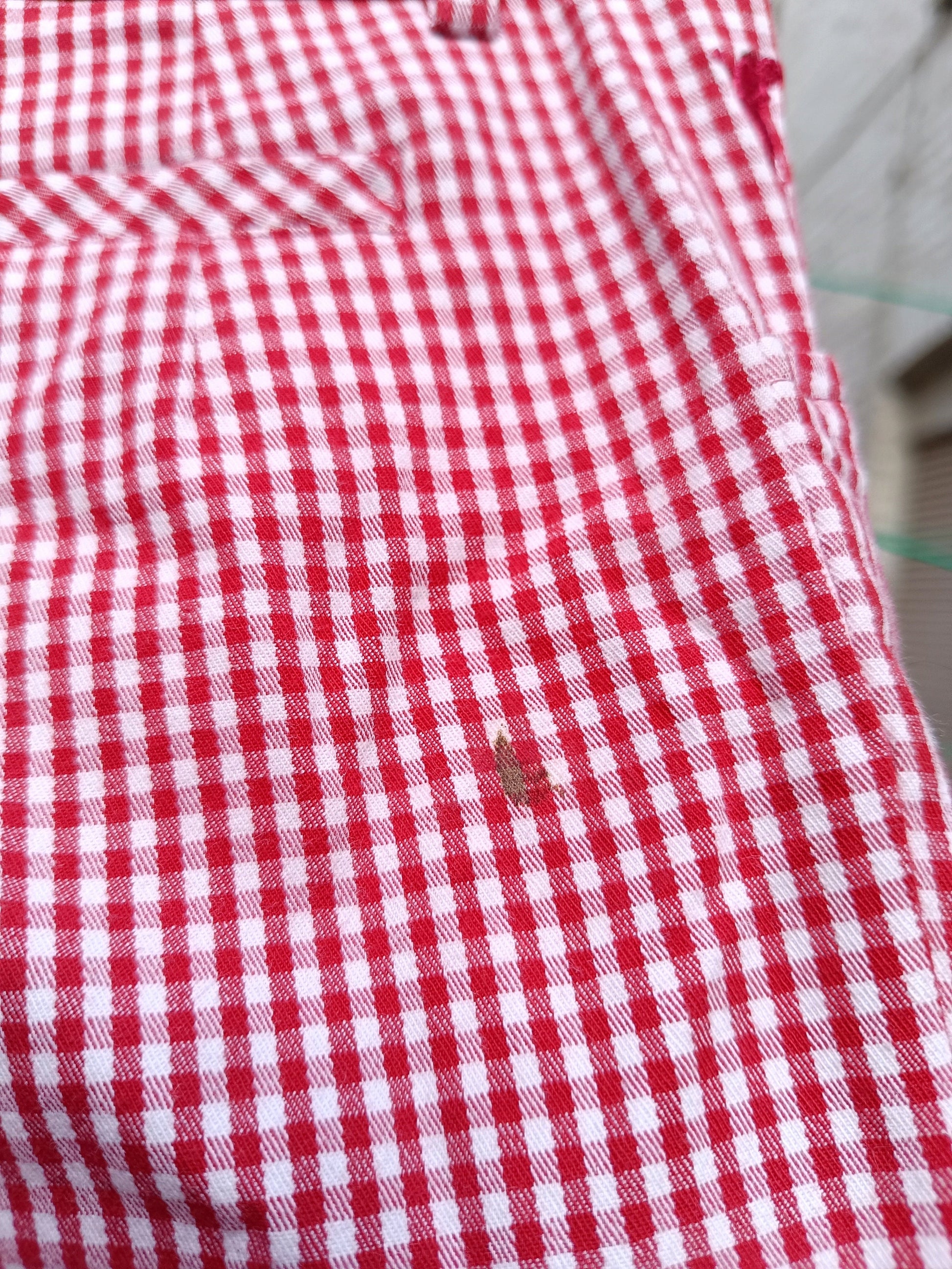90s Golfino Checkered cropped pants Vintage red and white plaid cropped summer pants