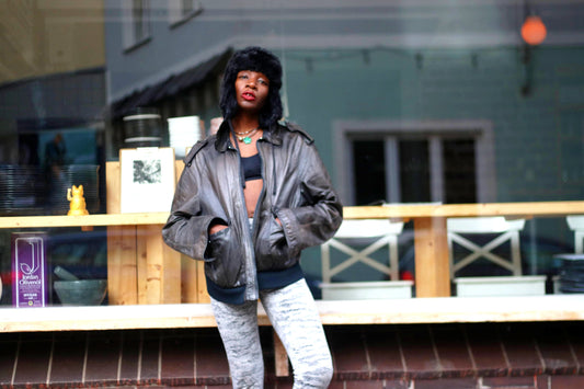 90s Grey Leather Jacket| Vintage Lightweight Minimalist Biker Jacket