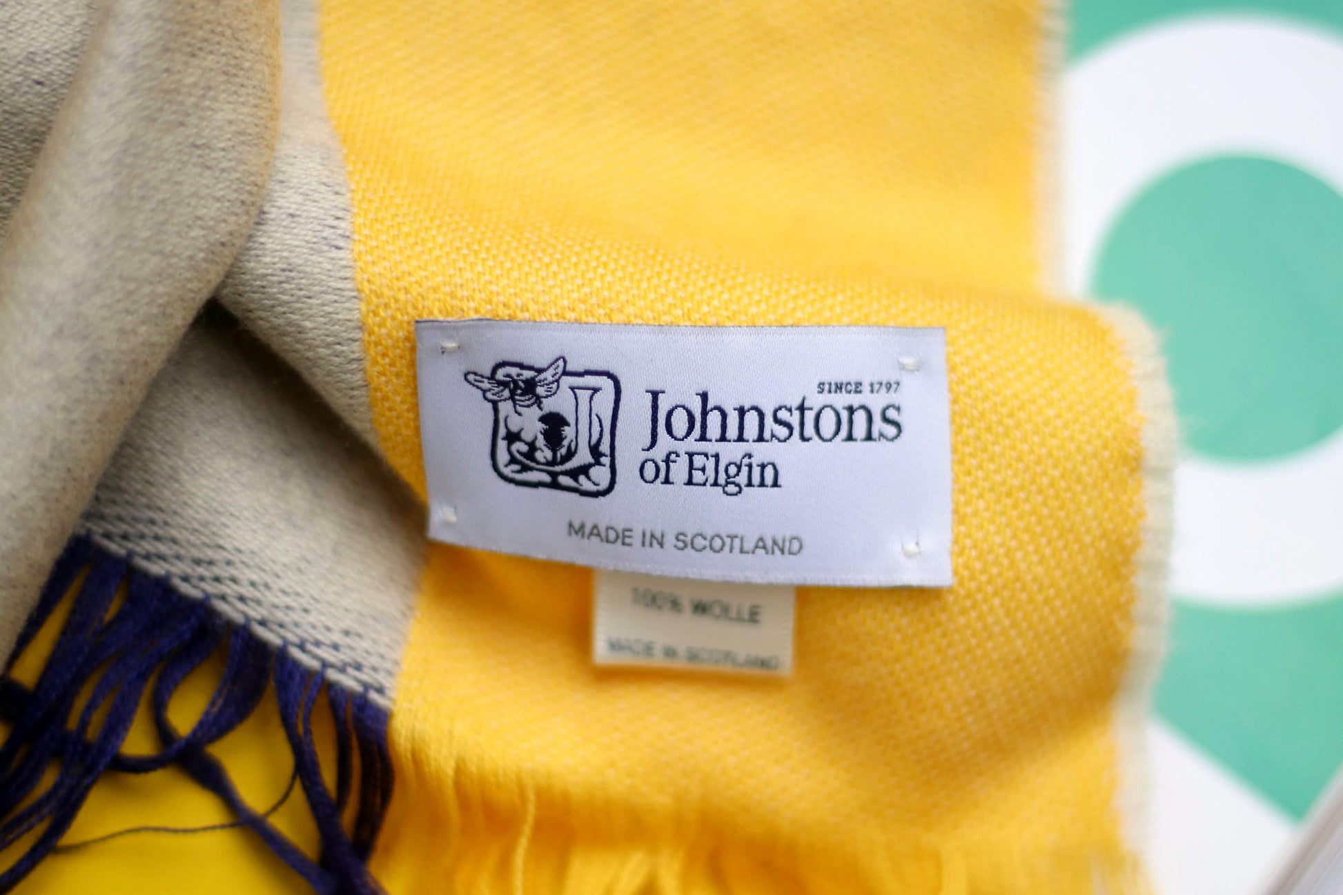 90s Johnstons of Elgin Scarf| Vintage Colorful Winter accessory| Unisex winter warmer