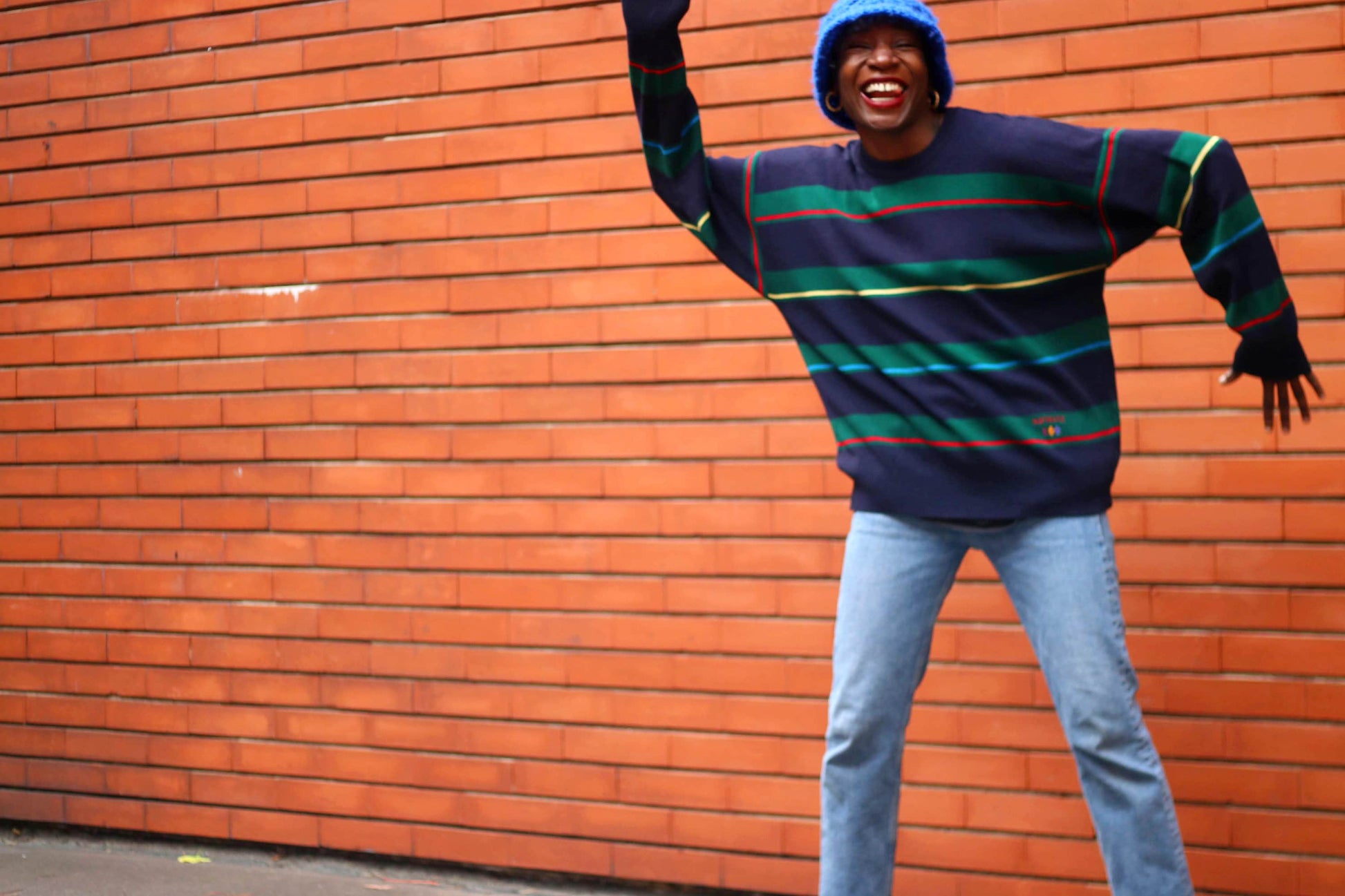90s Women's Sweater| Vintage Navigare multicolored Crew Neck with long sleeves| Men's Striped Sweater