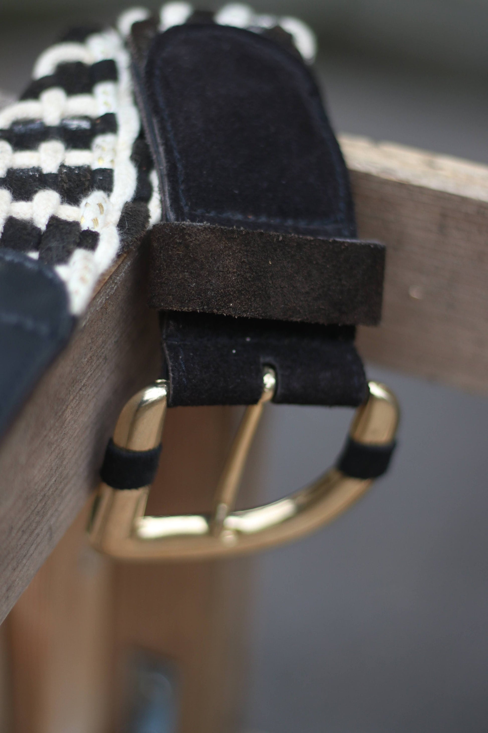 90s Suede Woven belt| Vintage Chic Women's brown and cream belt| Minimalist Mix Medium Belt for Capsule Wardrobe
