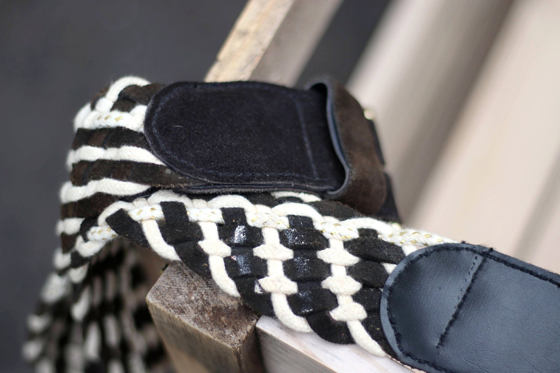 90s Suede Woven belt| Vintage Chic Women's brown and cream belt| Minimalist Mix Medium Belt for Capsule Wardrobe