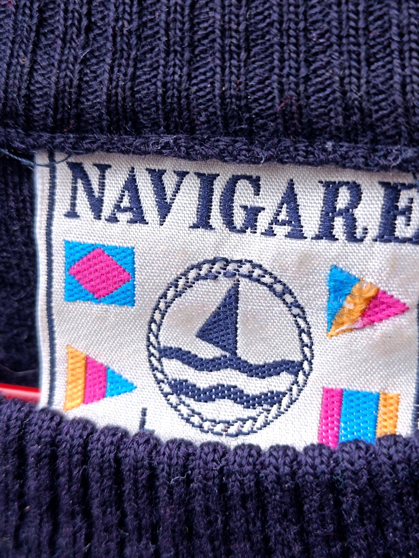 90s Women's Sweater| Vintage Navigare multicolored Crew Neck with long sleeves| Men's Striped Sweater
