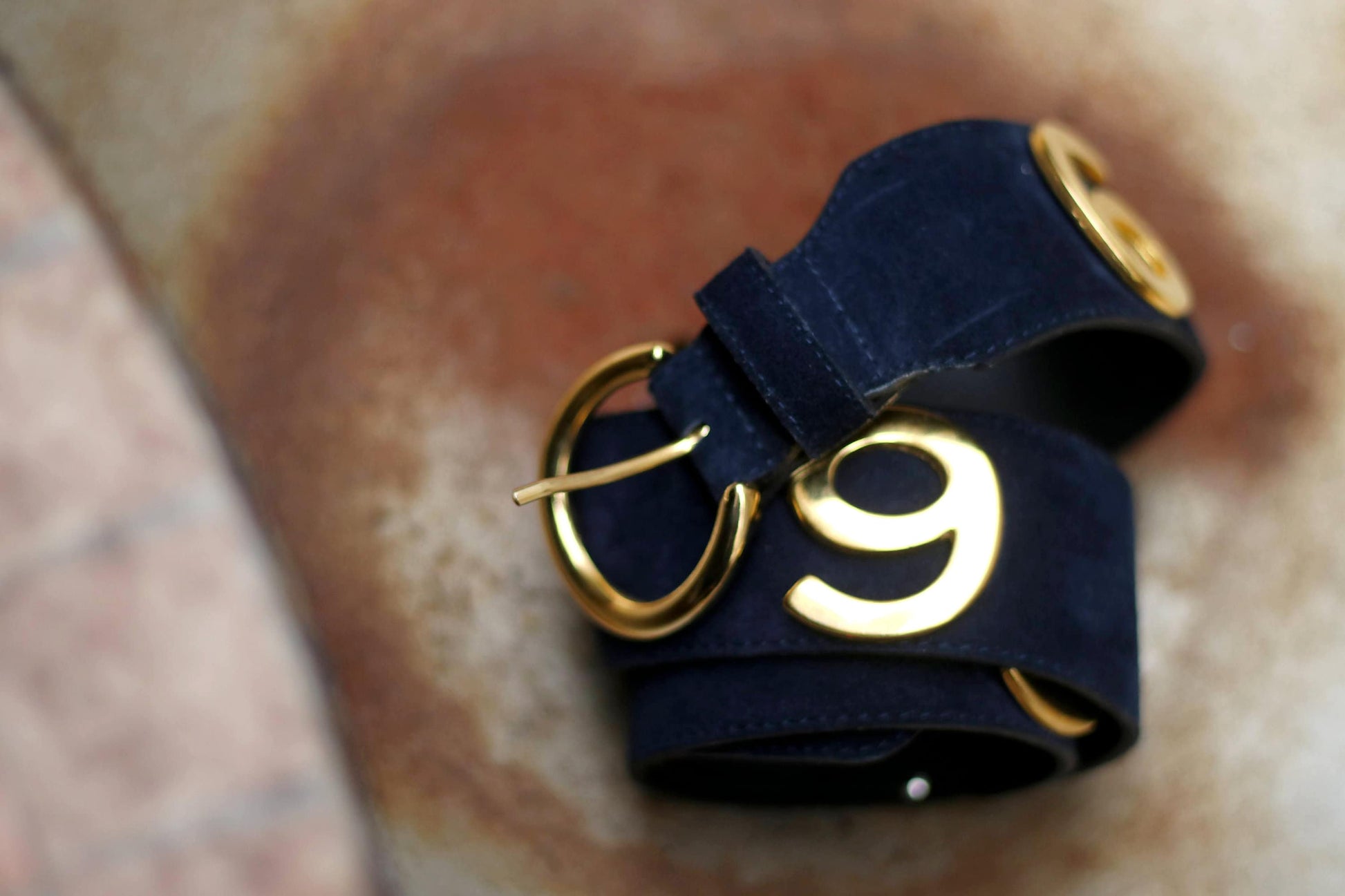 80s Suede Belt| Vintage Women's Studded Belt| Maximalist Blue Leather Belt