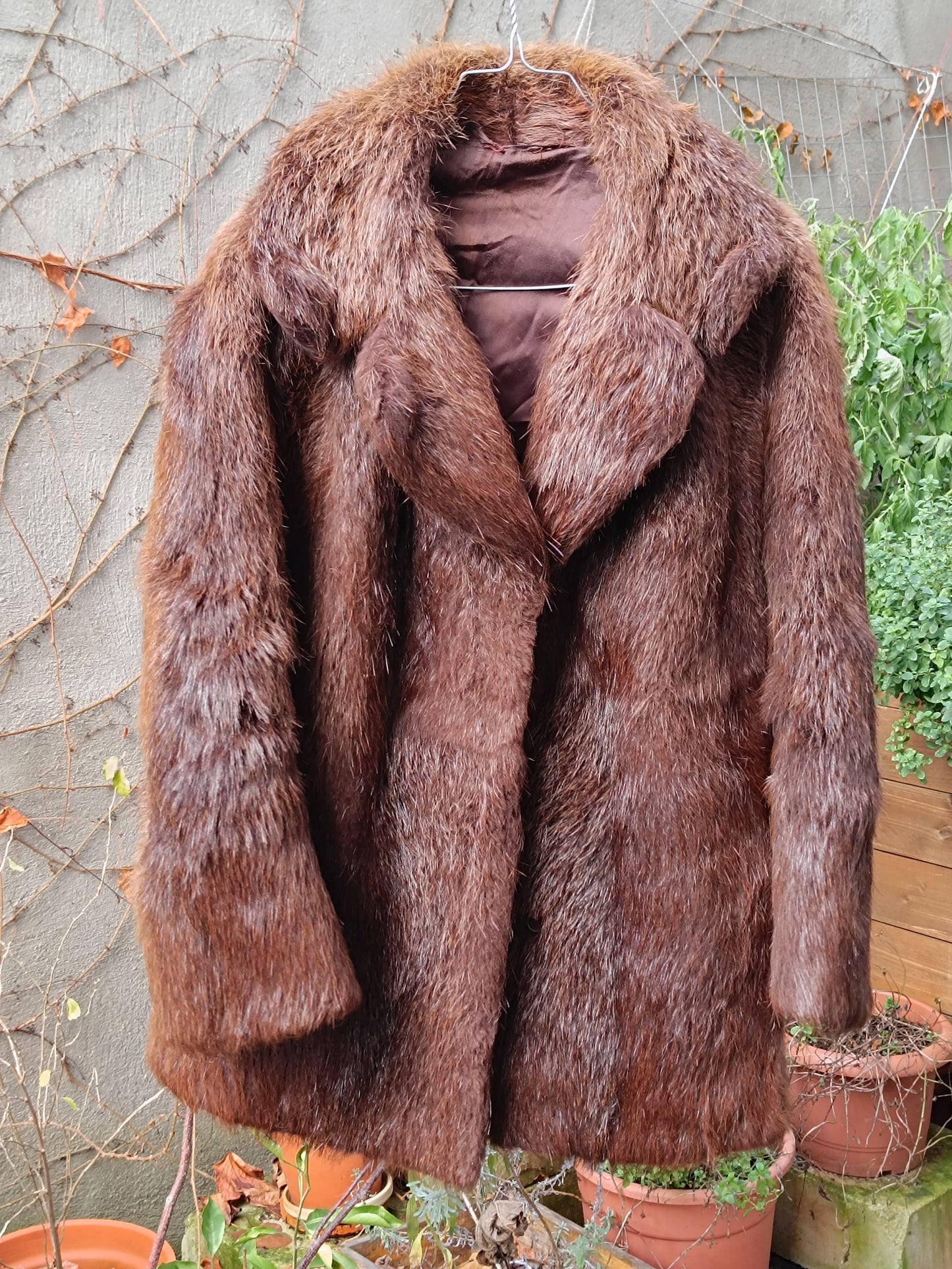 70s Brown Fur Coat| Vintage Women's Winter Fur Jacket| Warm Winter Coat