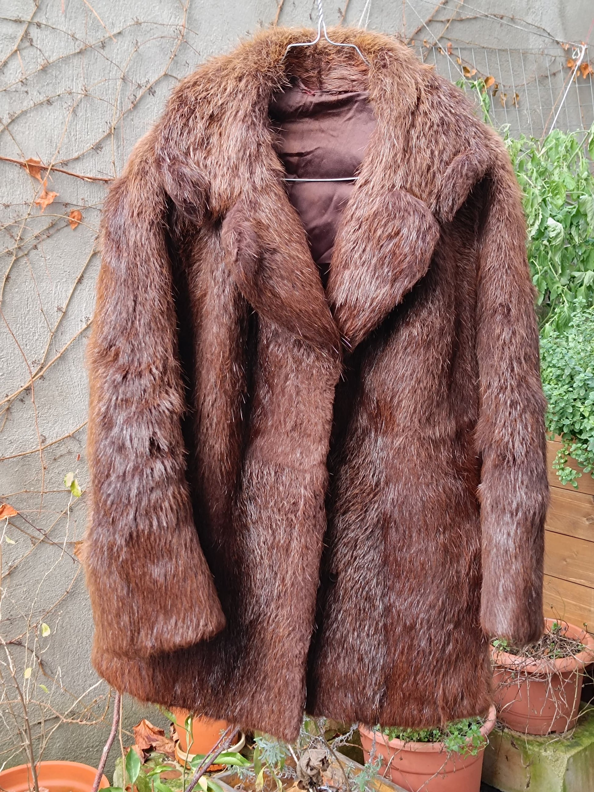 70s Brown Fur Coat| Vintage Women's Winter Fur Jacket| Warm Winter Coat