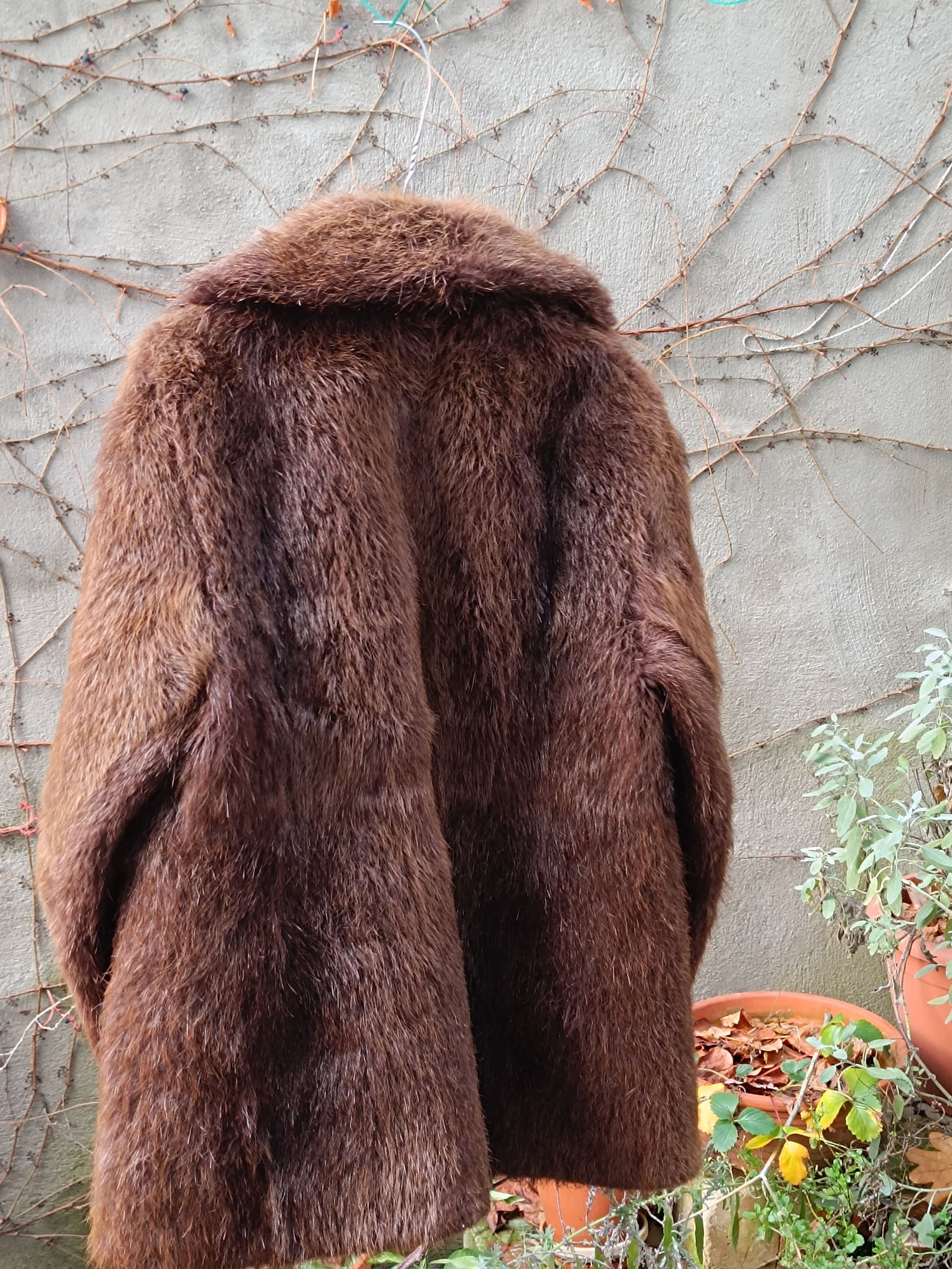 70s Brown Fur Coat| Vintage Women's Winter Fur Jacket| Warm Winter Coat